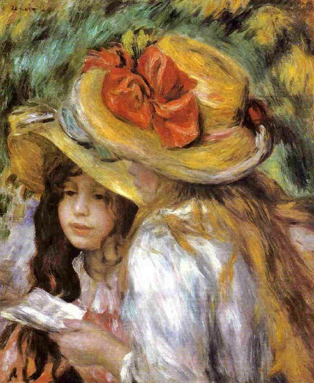 Two Young Girls Reading by Pierre Auguste Renoir