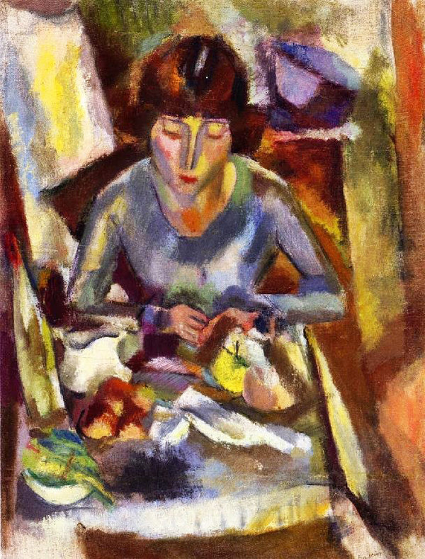 Hermine David At The Table by Jules Pascin