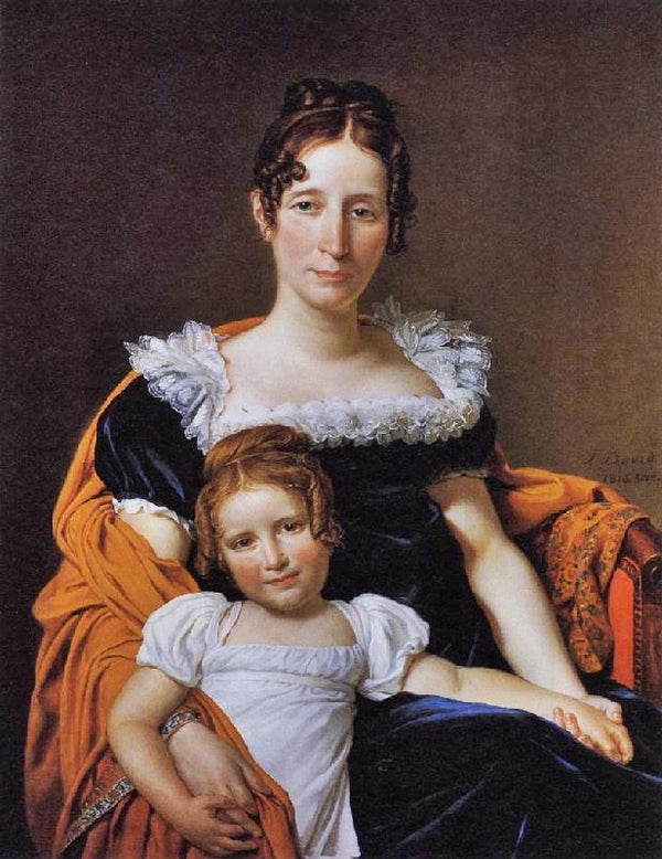 Portrait Of The Comtesse Vilain Xiiii And Her Daughter by Jacques-Louis David