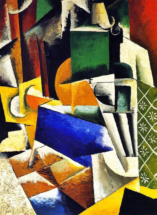 Still Life With Pears, Flowers And Cactus by Liubov Popova