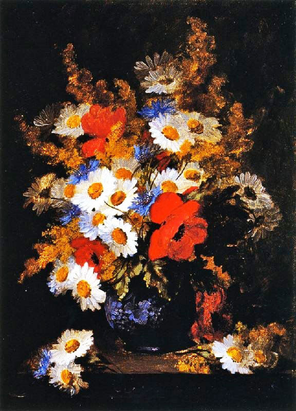Daisies, Poppies And Cornflowers by Raoul de Longpre