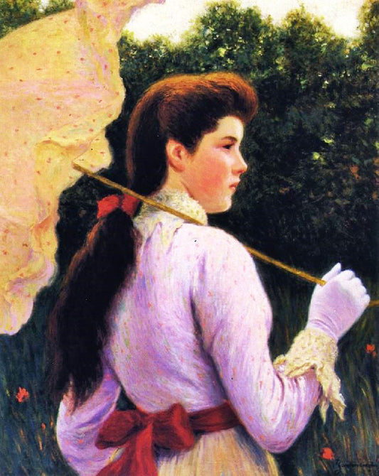 Girl With Umbrella by Federico Zandomeneghi