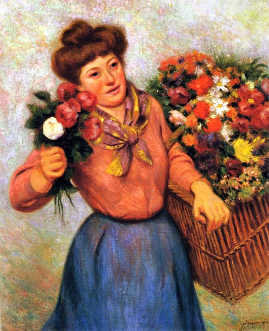Flower Seller In Montmartre by Federico Zandomeneghi