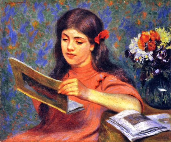 Girl Looking At A Book by Federico Zandomeneghi