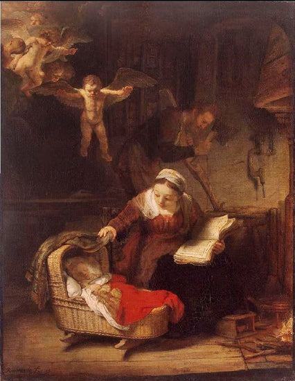 The Holy Family With Angels by Rembrandt van Rijn