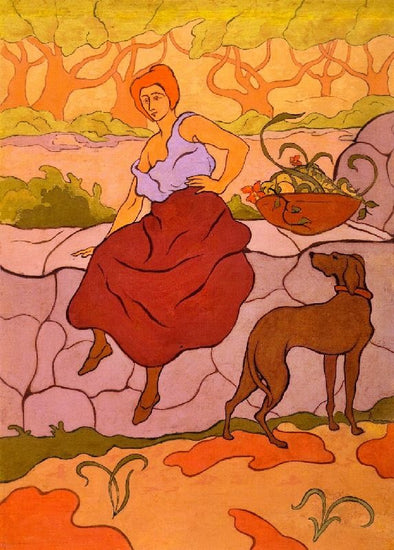 Woman With A Dog Wearing A Collar by Paul Ranson