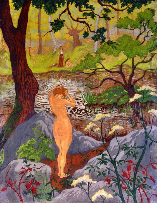 Nude Fixing Her Hair By A Pond by Paul Ranson