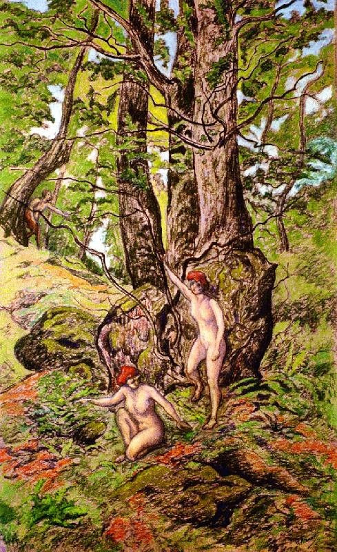Two Women Surprised By A Faun by Paul Ranson