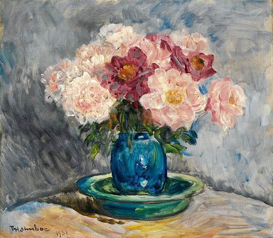 Peonies In A Vase by Thorolf Holmboe