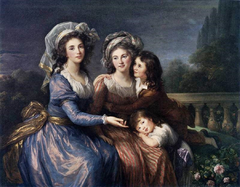 THE MARQUISE DE PEZAY AND THE MARQUISE DE ROUGÉ WITH HER SONS ALEXIS AND ADRIEN