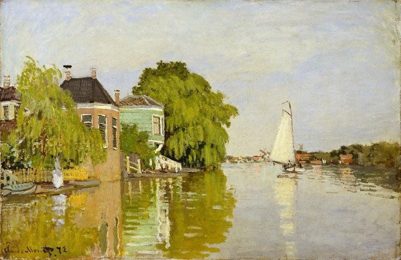Houses On The Achterzaan by Claude Oscar Monet