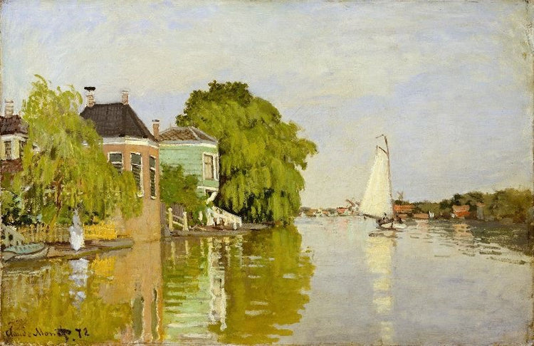 Houses On The Achterzaan by Claude Oscar Monet