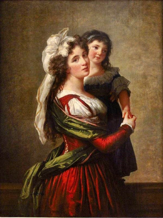 Madame Rousseau And Her Daughter by Élisabeth Vigée-Lebrun