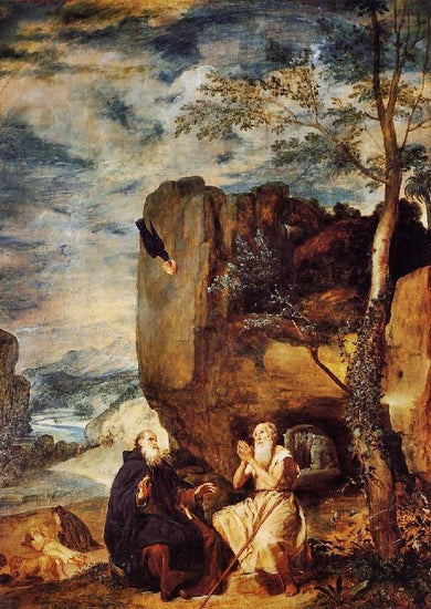 Saint Anthony Abbot And Saint Paul The First Hermit by Diego Velázquez
