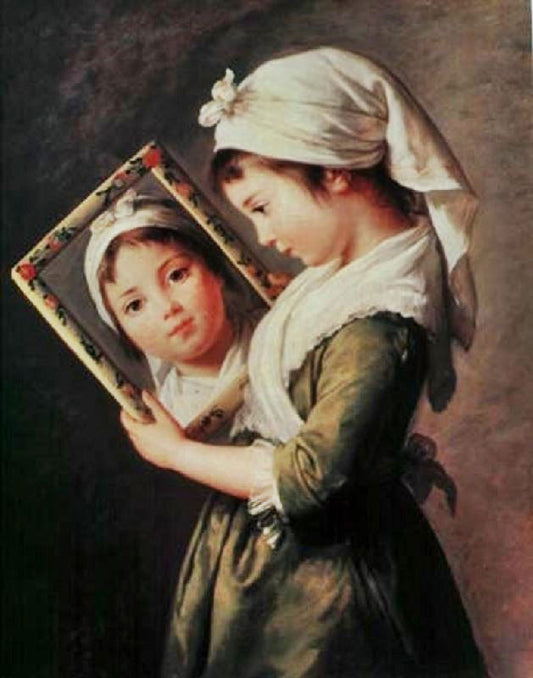 Julie Le Brun With A Mirror by Élisabeth Vigée-Lebrun