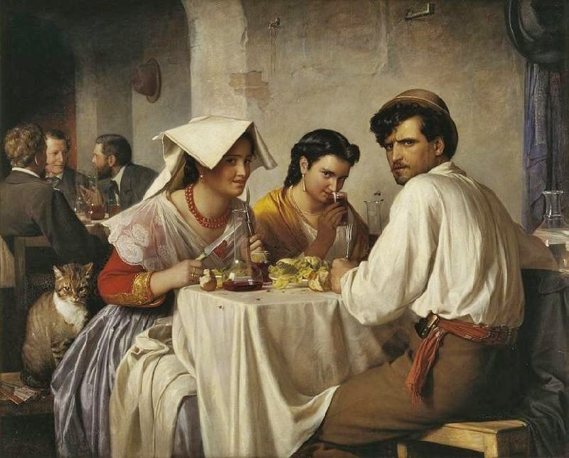 In A Roman Osteria, Fra Et Romersk Osteria by Carl Heinrich Bloch