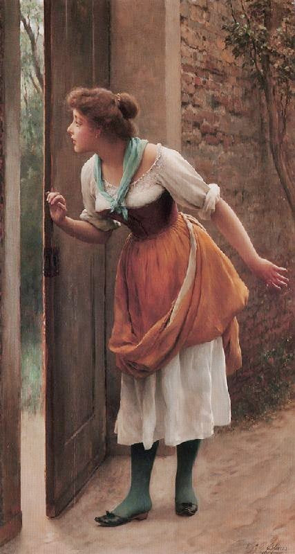 The Eavesdropper by Eugene de Blaas