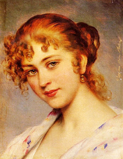 A Portrait Of A Young Lady by Eugene de Blaas