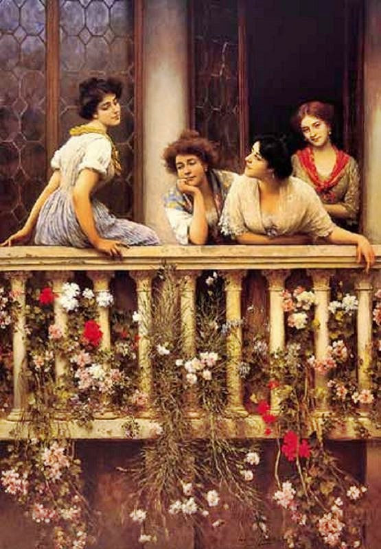 Balcony by Eugene de Blaas