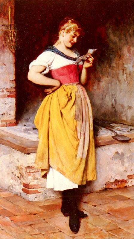 Good News by Eugene de Blaas