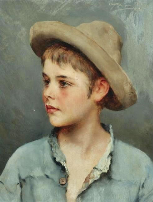 His New Hat by Eugene de Blaas