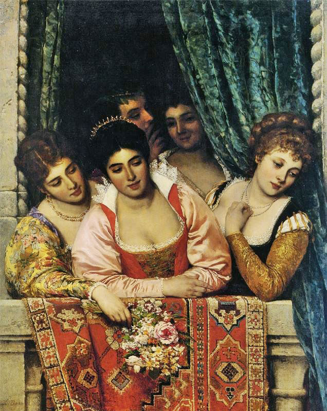 Ladies On A Balcony by Eugene de Blaas