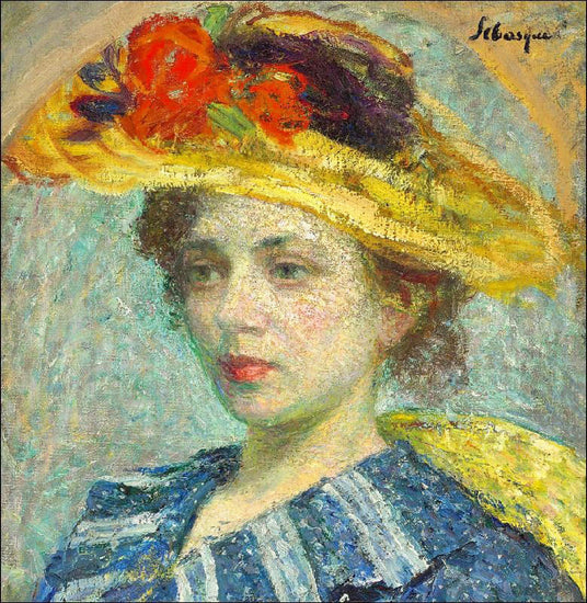 Woman With Hat With Flowers by Henri Lebasque