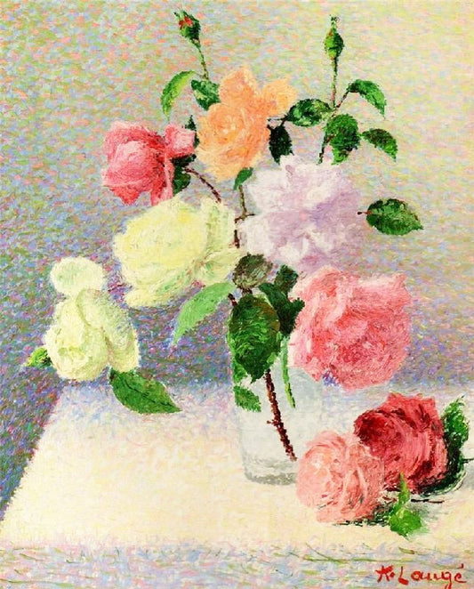 Bouquet De Roses Dans Un Verre by Achille Laugé