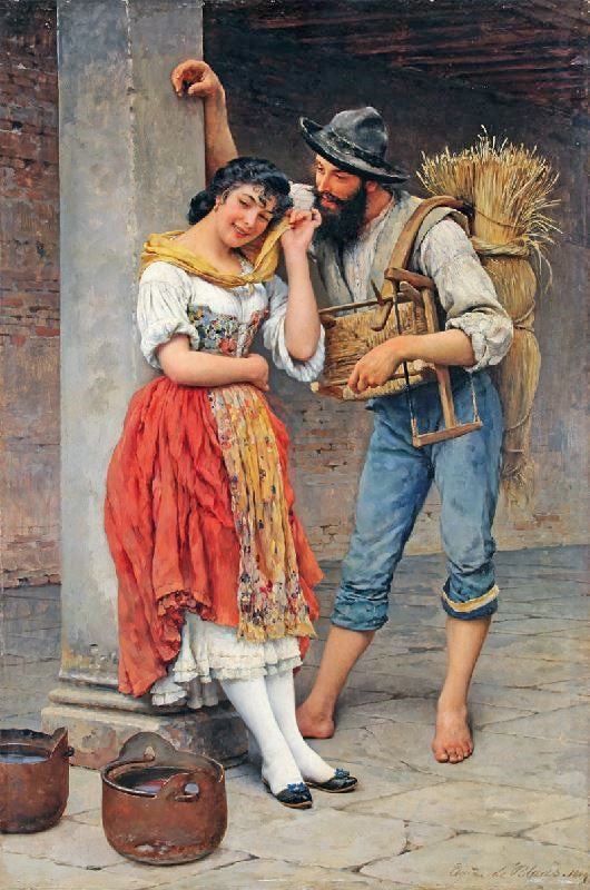 The Spider And The Fly by Eugene de Blaas