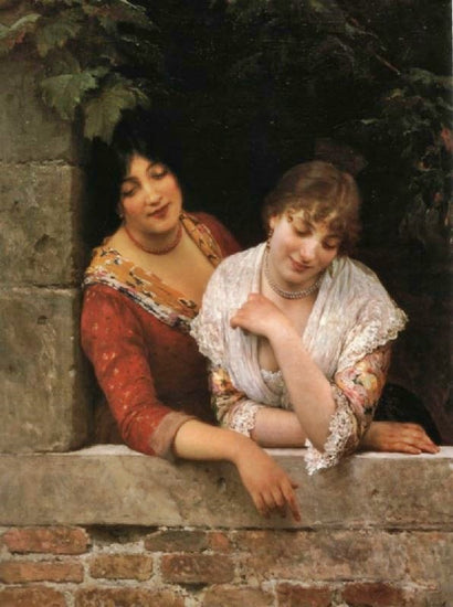 Young Venetian Ladies On The Balcony by Eugene de Blaas