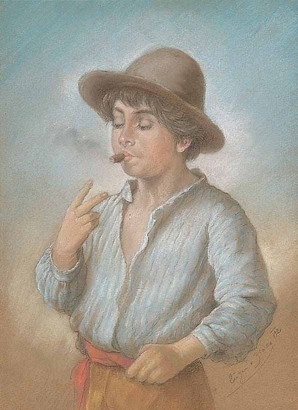 Young Boy With A Cigar by Eugene de Blaas