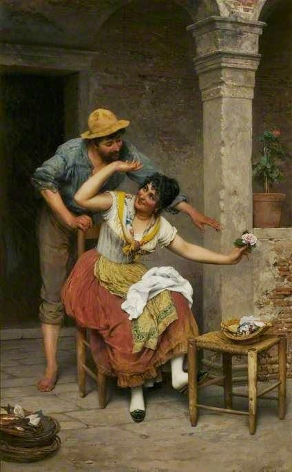 A Venetian Courtship by Eugene de Blaas