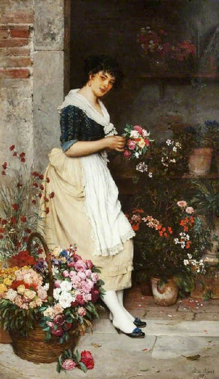 The Italian Flower Girl by Eugene de Blaas