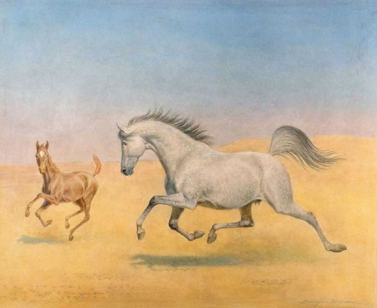 Arab Mare And Foal by John Alexander Harrington Bird