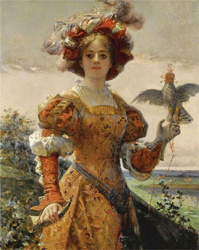 Lady With A Falcon by Edmond-Louis Dupain