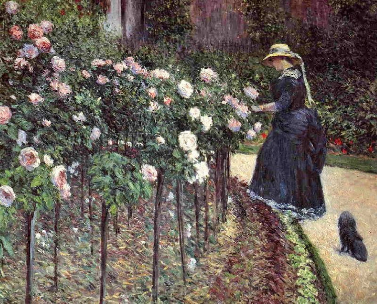 Roses, Garden At Petit Gennevilliers by Gustave Caillebotte