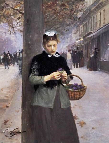 Selling Violets by Victor Gabriel Gilbert