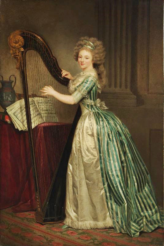 Self Portrait With A Harp by Rose-Adelaide Ducreux