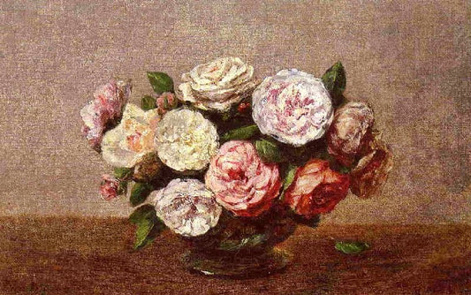 Bowl Of Roses by Henri Fantin-Latour