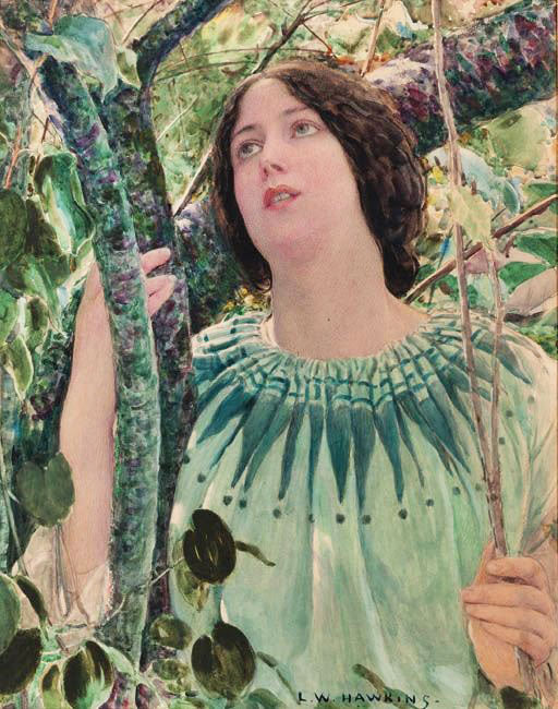 A Young Girl In A Wood by Louis Welden Hawkins