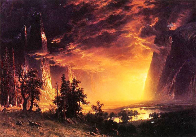 Sunset In The Yosemite Valley by Albert Bierstadt