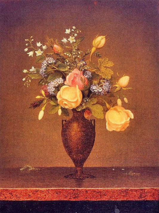 Wildflowers In A Brown Vase by Martin Johnson Heade