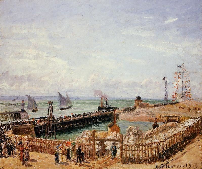 THE JETTY, LE HAVRE, HIGH TIDE, MORNING SUN