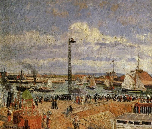 The Pilot’S Jetty, Le Havre, High Tide, Afternoon Sun by Camille Pissarro