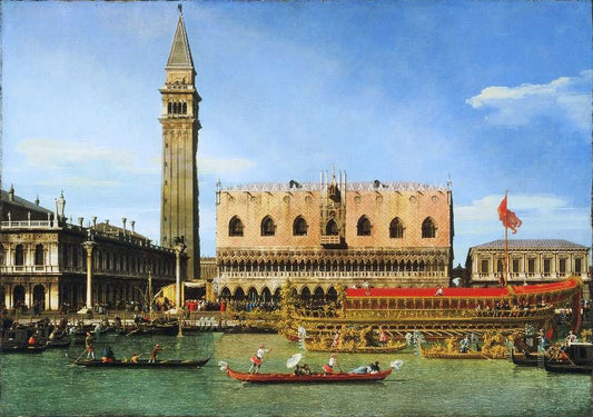 The Bucintoro At The Molo On Ascension Day by Canaletto