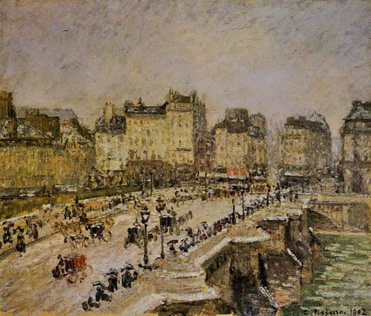 The Pont-Neuf: Snow by Camille Pissarro
