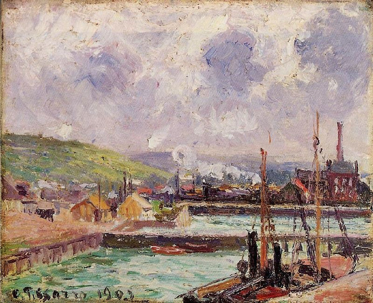 View Of Duquesne And Berrigny Basins In Dieppe by Camille Pissarro
