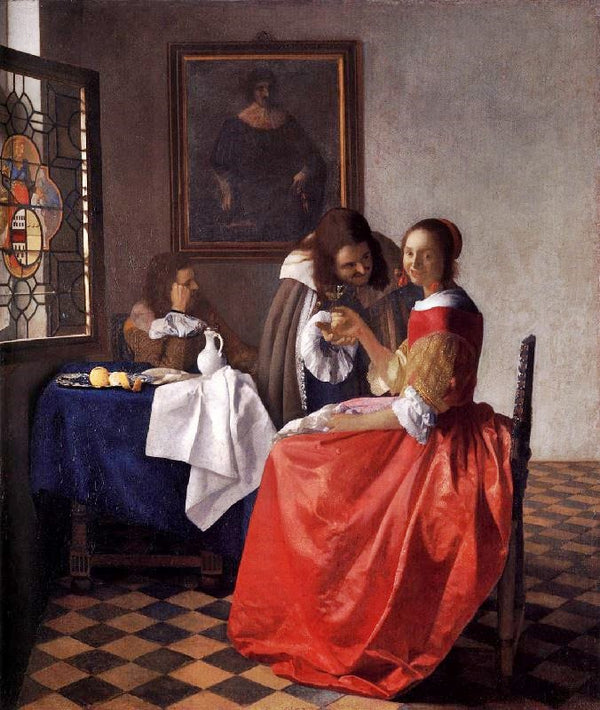 A Lady And Two Gentlemen by Johannes Vermeer