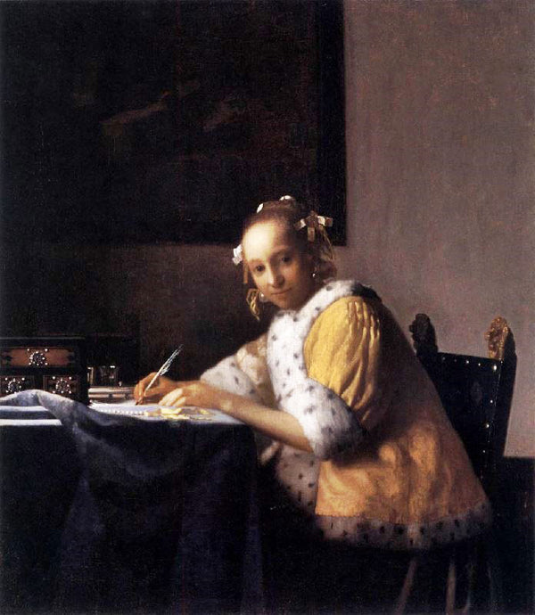 A Lady Writing A Letter by Johannes Vermeer