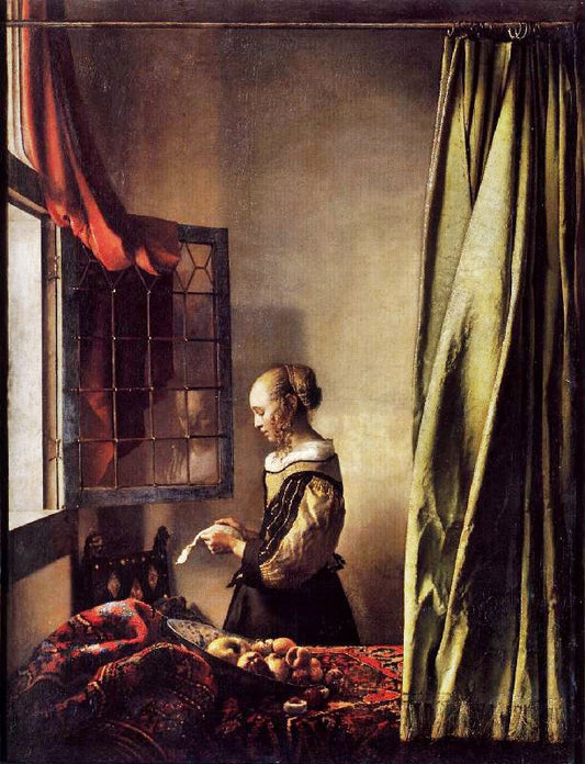 Girl Reading A Letter At An Open Window by Johannes Vermeer